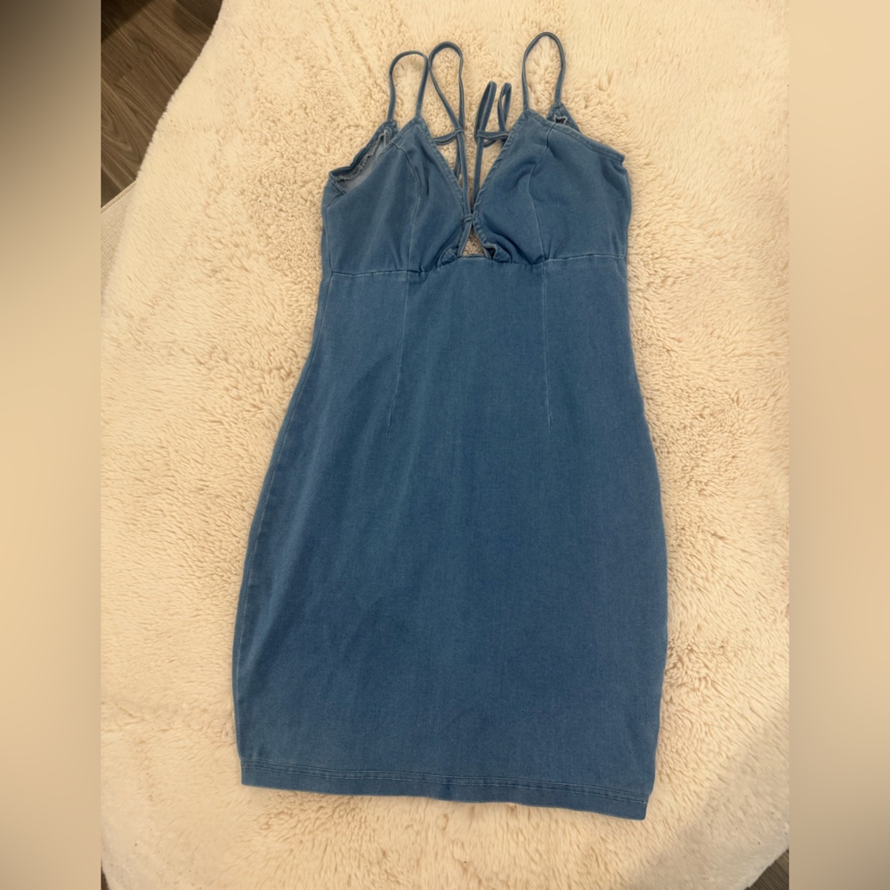 Fashion Nova Light Blue Denim Dress